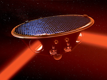 artist image of LISA satellite