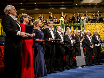 Nobel 2018 laureates at ceremony