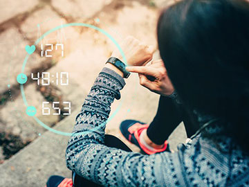 Woman with smart watch