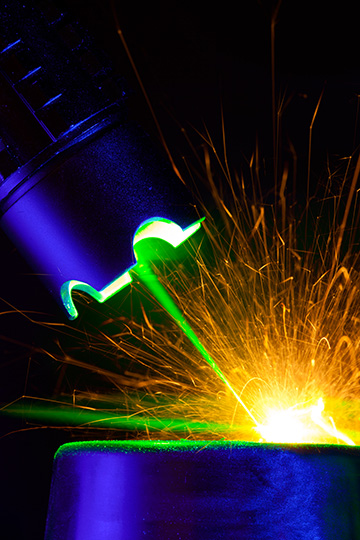laser with sparks