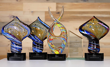 Photo of Luminate awards on table