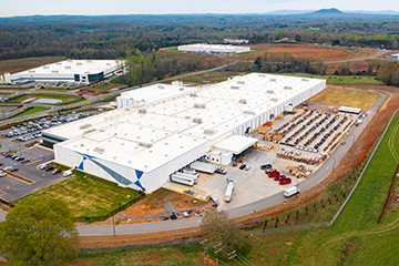 Aerial shot of Corning fiber manufacturing campus