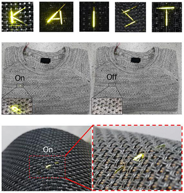 OLED fibers spell out KAIST in garment