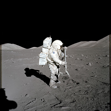 NASA photo of astronaut on moon