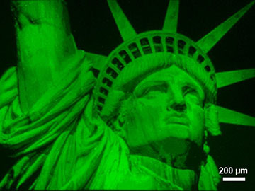 Nanoprinted image of Lady Liberty