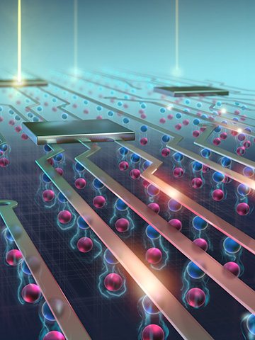 artist's rendering of excitonic circuit
