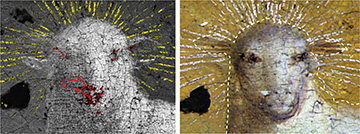 Lamb of God from Ghent Altarpiece, in MA-XRF and RIS