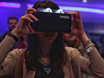 Woman with VR goggles