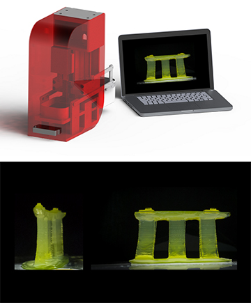3d-printing device and hydrogel structures