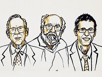 drawing of three laureates