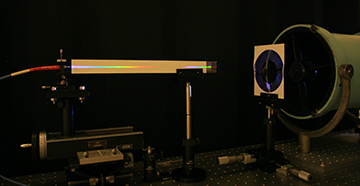 photo of benchtop experimental telescope