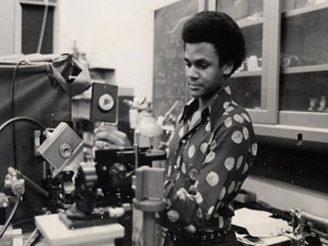 Photo of Anthony Johnson in Bell Labs Summer Research Program, 1974.