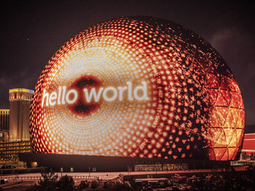 Optics & Photonics News - The Sphere Lights Up the Vegas Strip