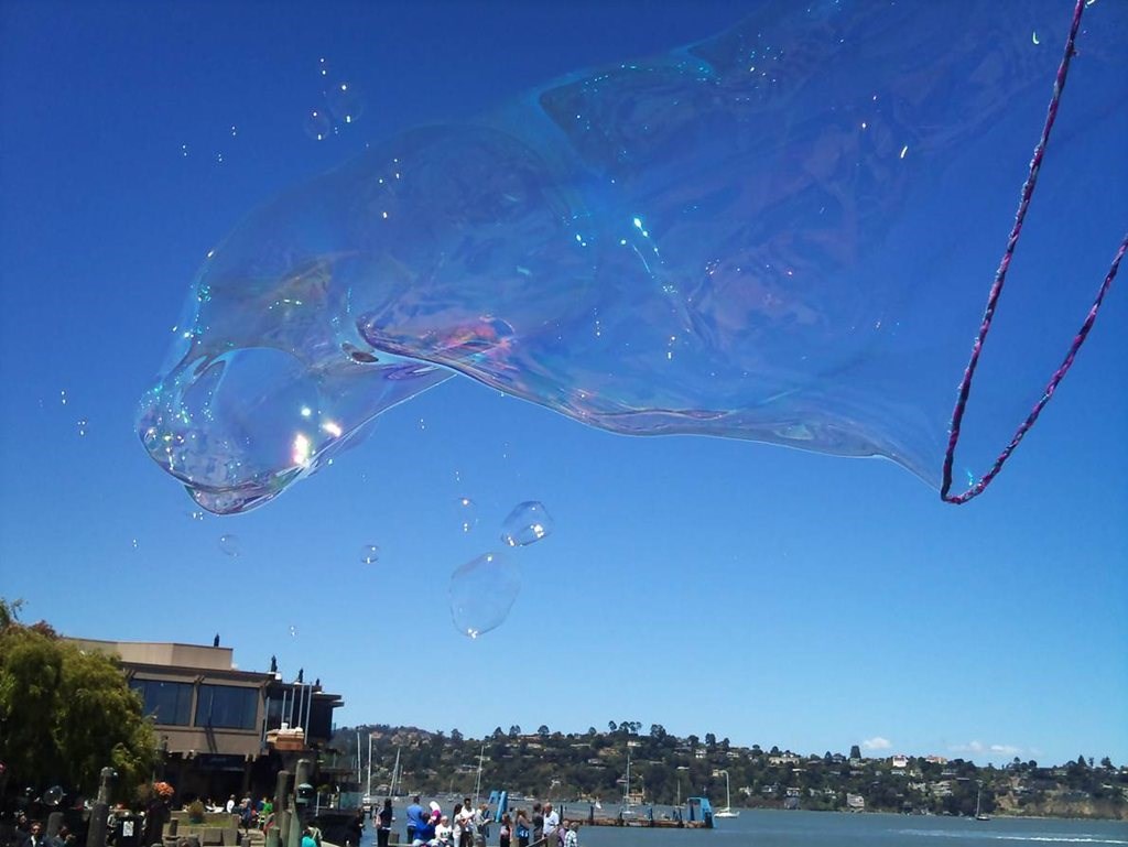 Flying bubbles over Sausalito toward San Francisco. thumbnail